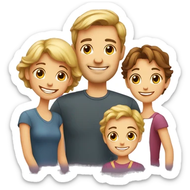 European happy family sticker