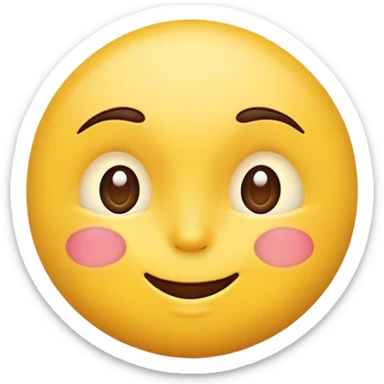 Yellow emoji kissy face with squinted eyes and one eyebrow raised sticker