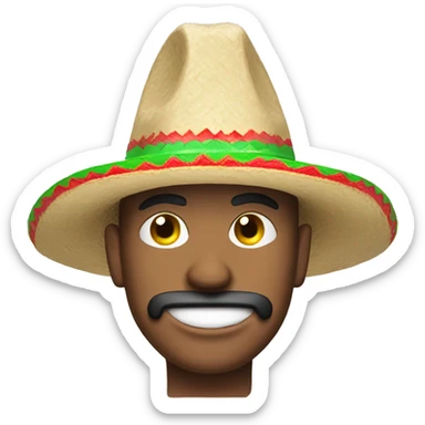Guy with mexican sombrero sticker