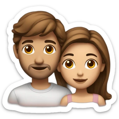 couple in love. She is with blende hair, but he is with brown hair sticker