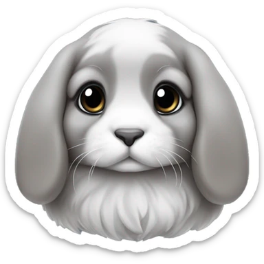 gray holland lop bubby sticker