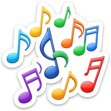 signos de musica de colores sticker