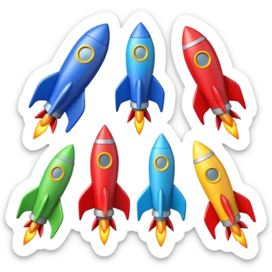 colored Toy Rockets sticker