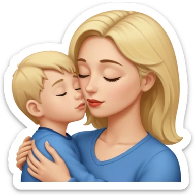 Mulher beijando testa do filho  sticker