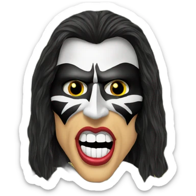 gene simmons kiss mask sticker