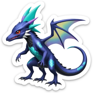 Shiny Noibat-Nargacuga-Salandit-Silvally-Fakémon-hybrid-creature (full body)  sticker