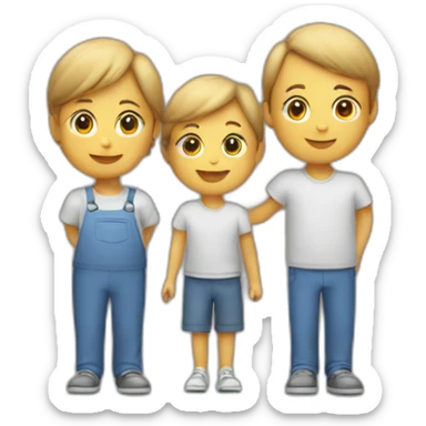 Mom with two Boys on the third place sticker