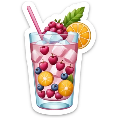 Emoji de una cóctel de frutas rosadas sticker
