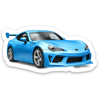 Detailed wide-body pearl-blue Cardstock Papercraft fr-s racecar sticker