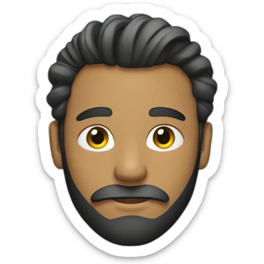 Guy wearing plaid with a full beard and man bun sticker