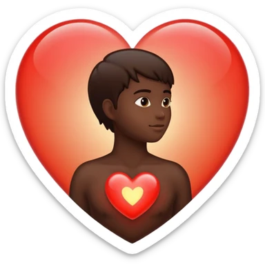 human silhouette with a glowing heart inside sticker