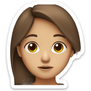 Sad brown haired girl sticker