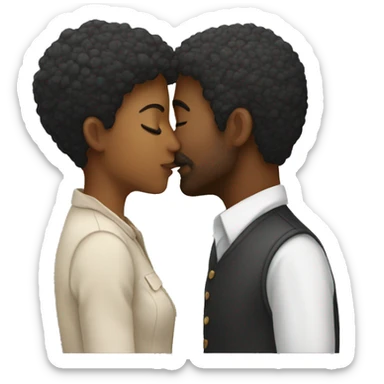 Two people kiss sticker