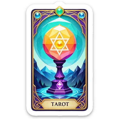 fantasy magic tarot card low poly sticker