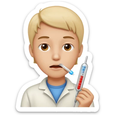 face with thermometer sticker