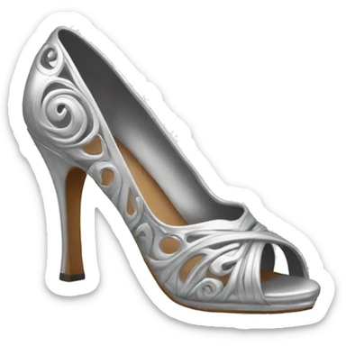 Silvery twirls low heels sticker