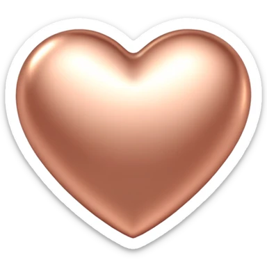 Glowing rose gold heart with soft light effect sticker