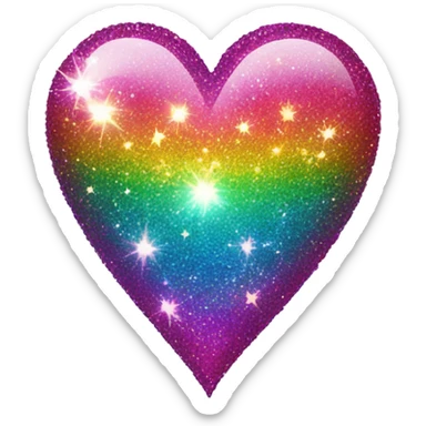 Glitter heart sticker