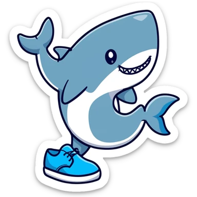 Tiburón con zapatos azules  sticker