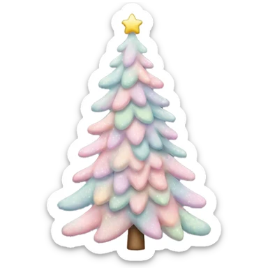 Pastel Christmas tree sticker