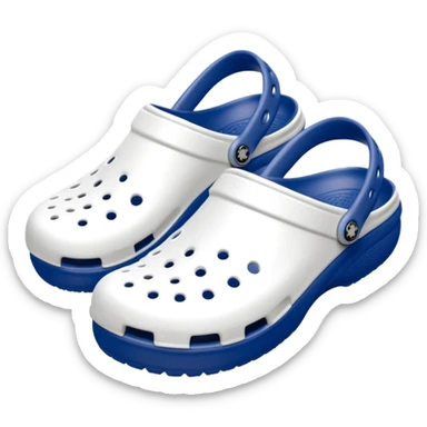 Pure white Crocs clogs, all-white straps and sole, no blue or other colors, matte white material, ventilation holes, dark background, realistic product photo, monochrome white only, no logos. sticker