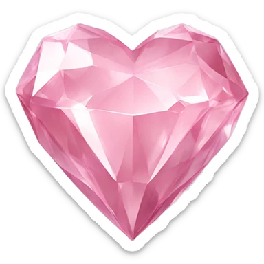 Pastel pink diamond crystal heart with sticker