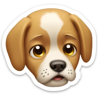Sad dog crying  sticker