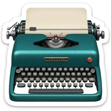 vintage typewriter in color #05566b sticker