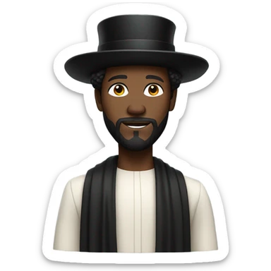 Black jesus wearing a top hat sticker