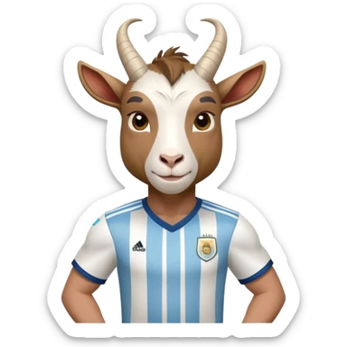 Soccer player goat in Argentina national team uniform portrait sticker