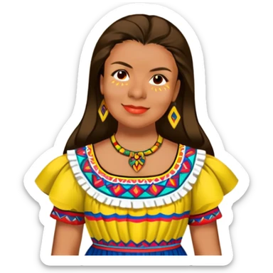 Person with Colombian topical dress sticker