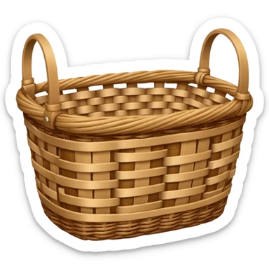 patterned empty wicker basket sticker