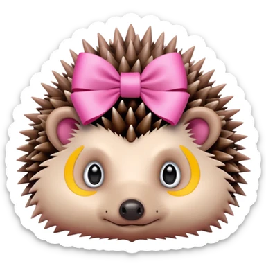Hedgehog with pink bow sticker