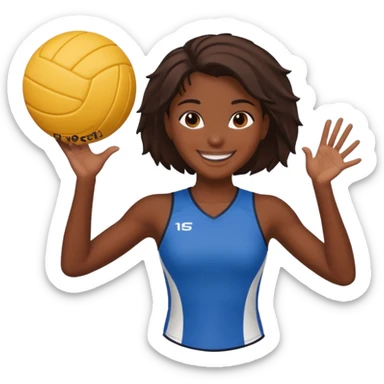 una chica morena jugando voleibol sticker