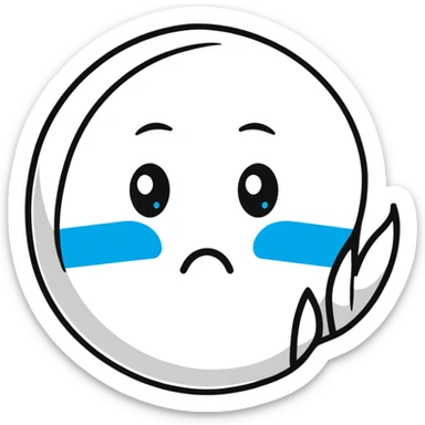 very sad crying face with tear sticker