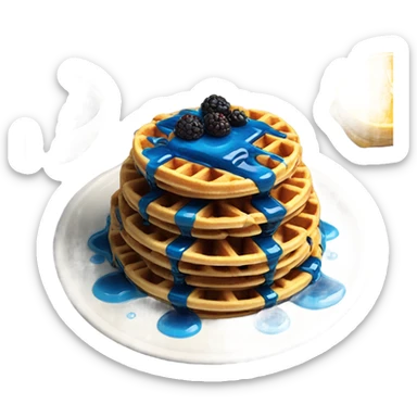 Waffles that are blue sticker