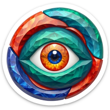 charactarised colorful minerals with eyes and mouth single sticker