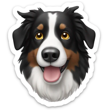 black and white border collie sticker