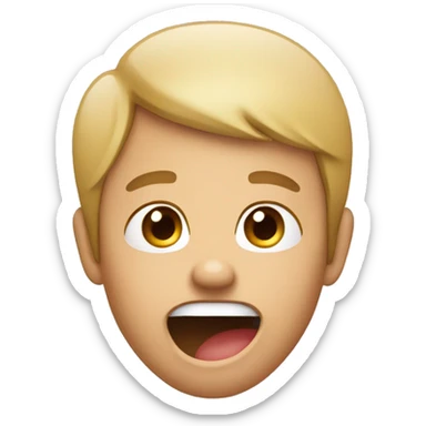 mouth open finger on cheek  sticker