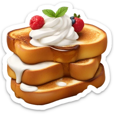 French toast with whipped cream on top sticker