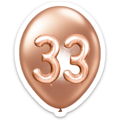 Rose gold number 30 balloon sticker