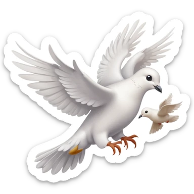 a dove flies with a letter in its paws sticker
