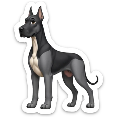 Black and gray Great Dane sticker