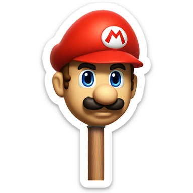 Super Mario with a plunger in his hands sticker