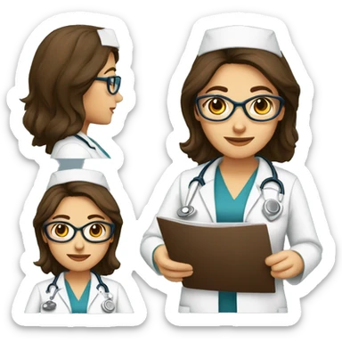 Femme brune médecin avec lunette  sticker