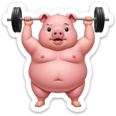 Fat pig at gym sticker