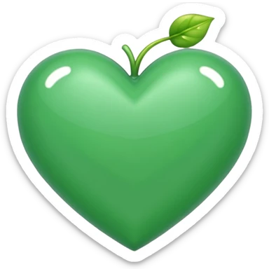 Un corazón de color verde en una tonalidad claridad con un poquito de brillitos sticker