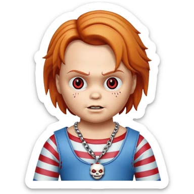 chucky horror neckless sticker