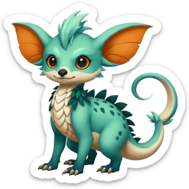 Cool cute fantasy Fionbri-Vernid-creature by griffsnuff & LiLaiRa & Falvie full body sticker