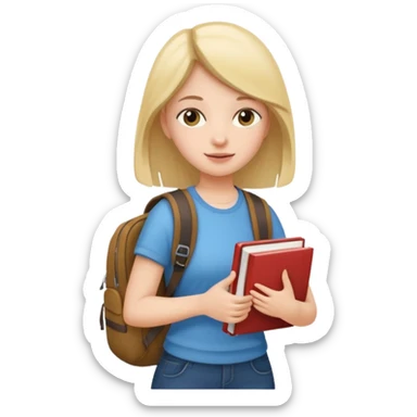 walk girl at university  sticker